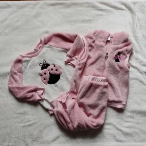 Cute Soft Plush Ladybug Mix & Match Sweater Pant Vest Set | 18-24M